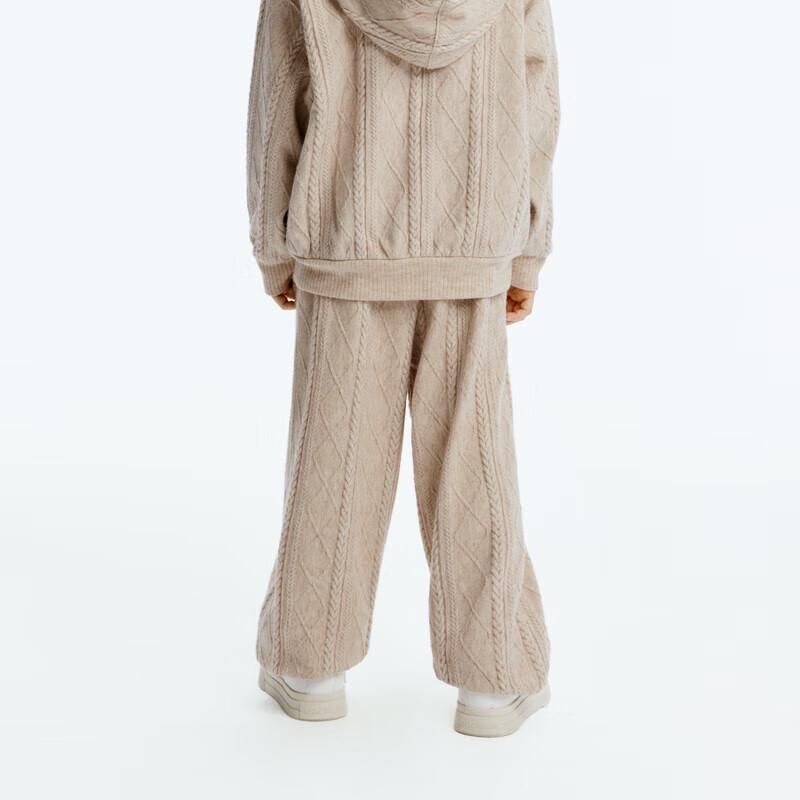 little MO&Co. Kids' Autumn Knitted Twisted Texture Straight-Leg Pants