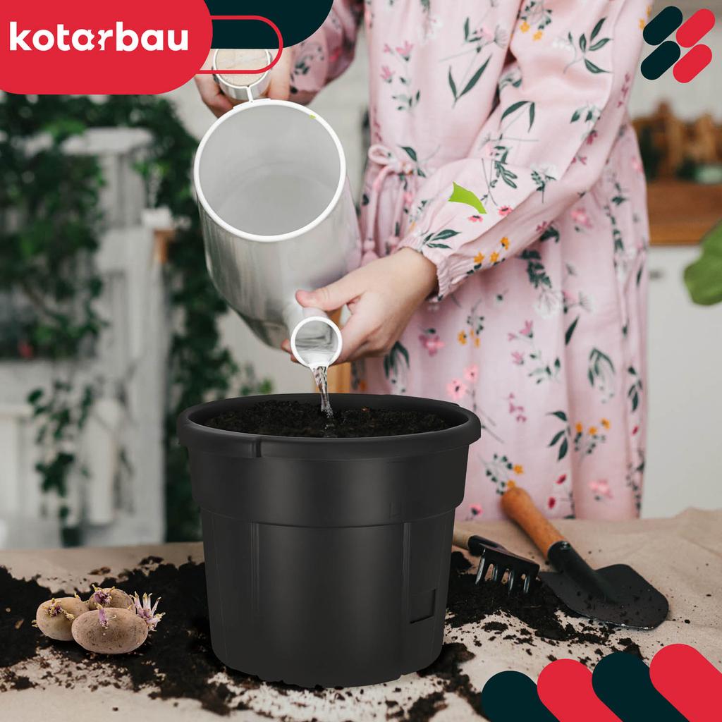 Pot for growing potatoes on the balcony, black, 29.5 cm, set of 3