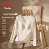 Maniform Women's Lycra Modal Warm Lace Wireless V-Neck Base Layer Top