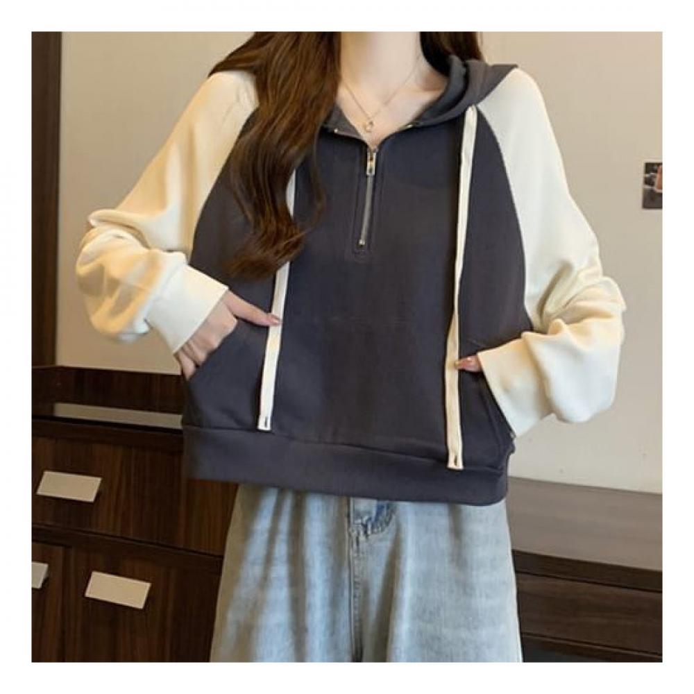 Navava Women Zip Up Crop Long Sleeve Hoodie T shirT nT1919