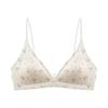 Girl Floral French Triangle Cup Underwear B Smooth Mesh Big Chest Small Non-empty Cup Anti-sagging Bra Women