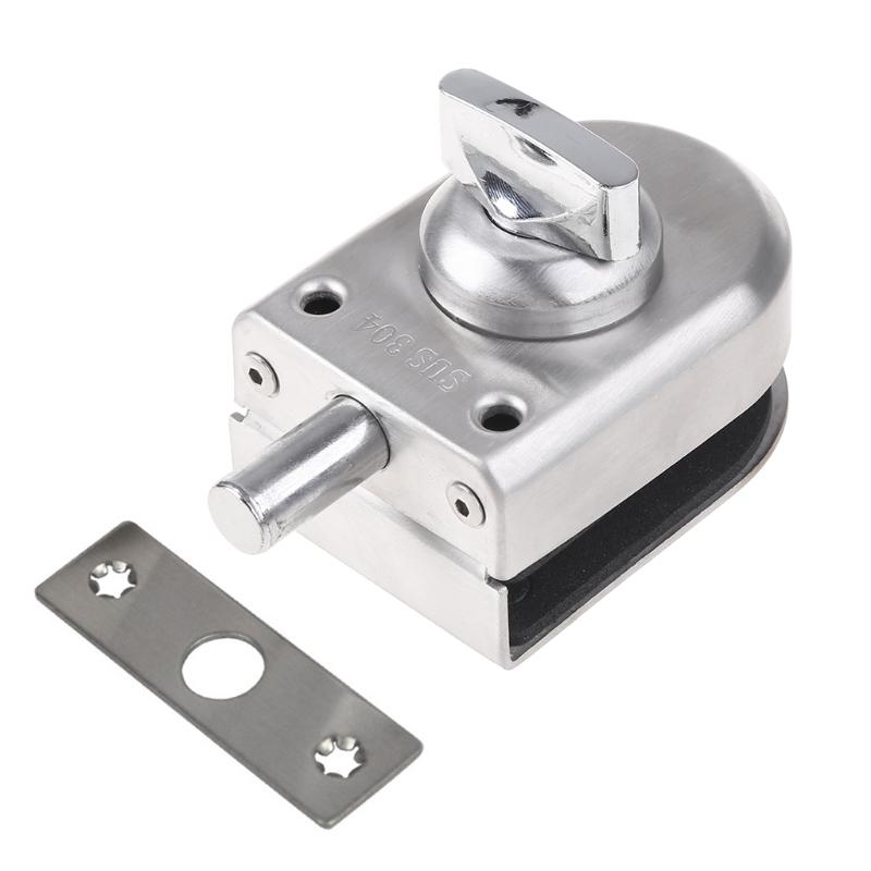 Glass Door Floor Lock Single Bolt Keyless Anti-Theft Locks Door Slide for Latch