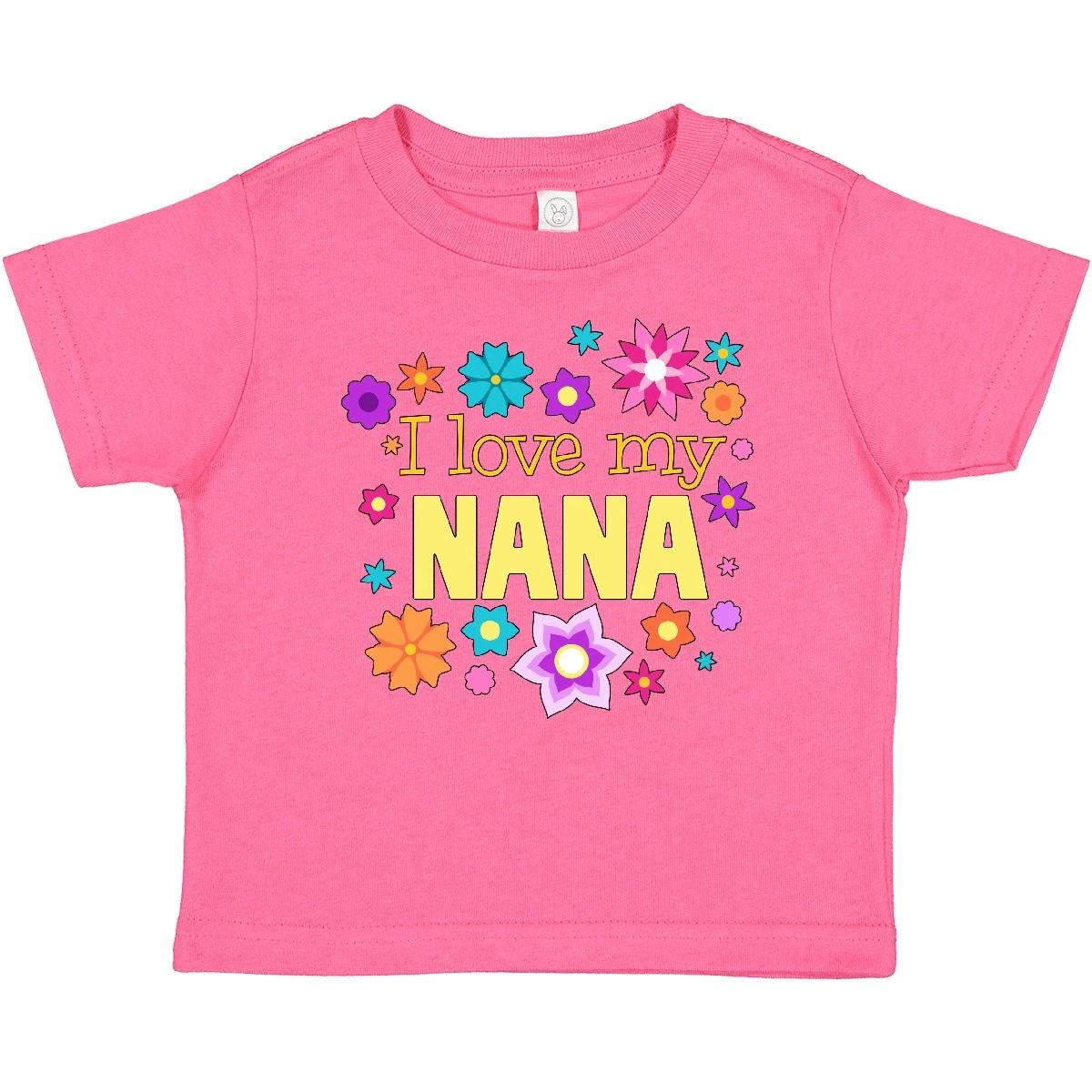 Inktastic I Love My Nana Baby T-Shirt Family Flowers Grandma Granddaughter For 100