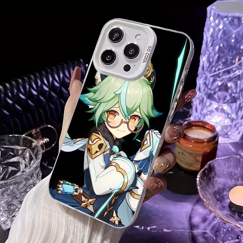 Game GI Sucrose White Translucent Mobile Phone Case for iPhone 17 16 15 14 13 12 11 X XR XS Air Pro Max Plus Colorful Cover