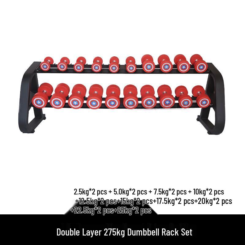 Webu Commercial Captain America PU Coated Fixed Dumbbell Set