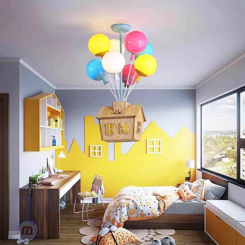 Dreamy Cartoon Flying House Pendant Lamp for Kids - Creative Decoration for Children's Room or Girl's Bedroom Ceiling