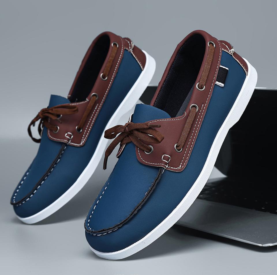 Fashion New Leather Dress Boat Shoes for Man Stylish Business Male Loafers Brand Slip on Casual Flats Moccasins Breathable Formal Shoes