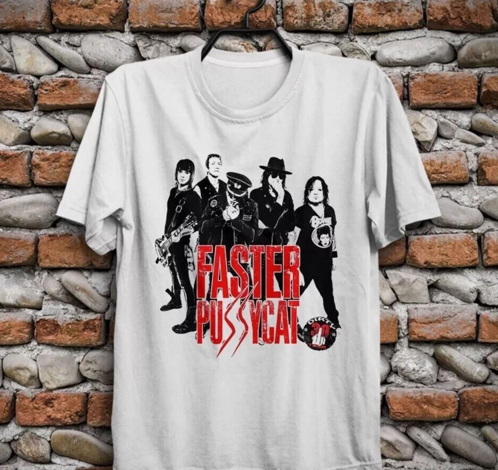 Faster Pussycat Band T-Shirt Taime Downe Wake Me When It Over Unisex T-Shirt L