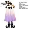 Eco Friendly Halloween Ornaments Hanging Ghost Decoration with Witch Hat And Leg, LED Lighted Spooky Whimsical Outdoor Figures Floating for