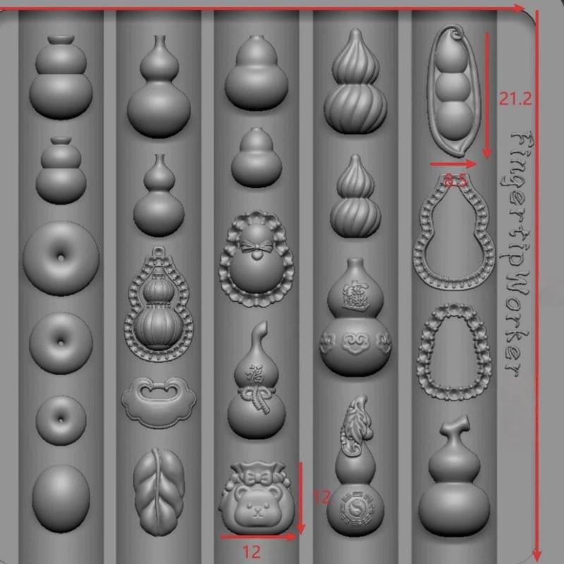 

1Pcs Zhaocai Hulu 3D Relief Nail Art Diy Decoration Safe Buckle High Transparent Special Silicone Nail Mold one size