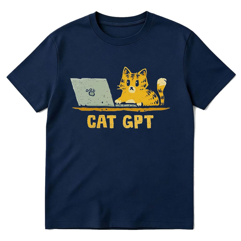 Funny Cat GPT Graphic Tshirt Unisex Women Clothing Fashion Vintage Tshirts Summer Cotton Casual Oversized Short Sleeve T Shirts