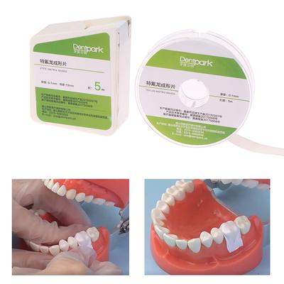 Bandes Matrices Dentaires en Téflon 5M Blanches Ceinture en Matière Première PTFE Matrices Contourées Épaisseur 0.1Mm Matériaux Dentaires