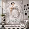 Custom Tapestry Wall Hanging, Betty Boop Personalized Name Text Home Wall Decor
