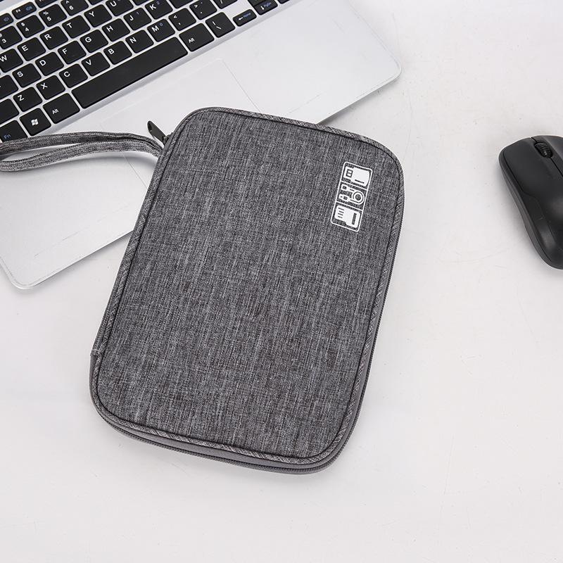 Minimalist Travel Digital Accessories Clutch: Power Bank & Data Cable Storage Bag