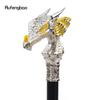 Złoty biały luksusowy głowa smoka laska moda dekoracyjna laska Gentleman elegancki Cosplay laska gałka Crosier 94cm