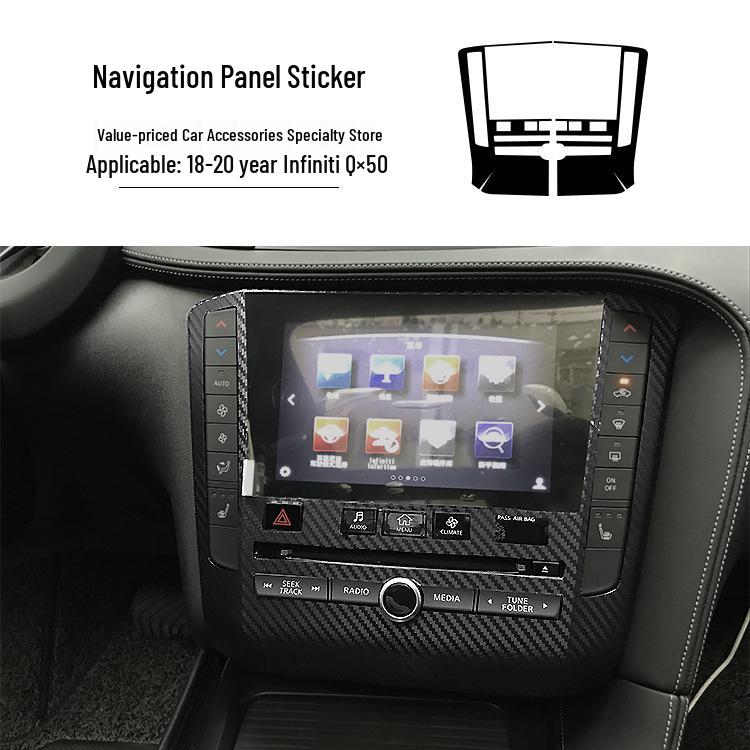 18-20 Infiniti QX50 Wnętrze Naklejka z włókna węglowego odporna na zarysowania na drzwi
