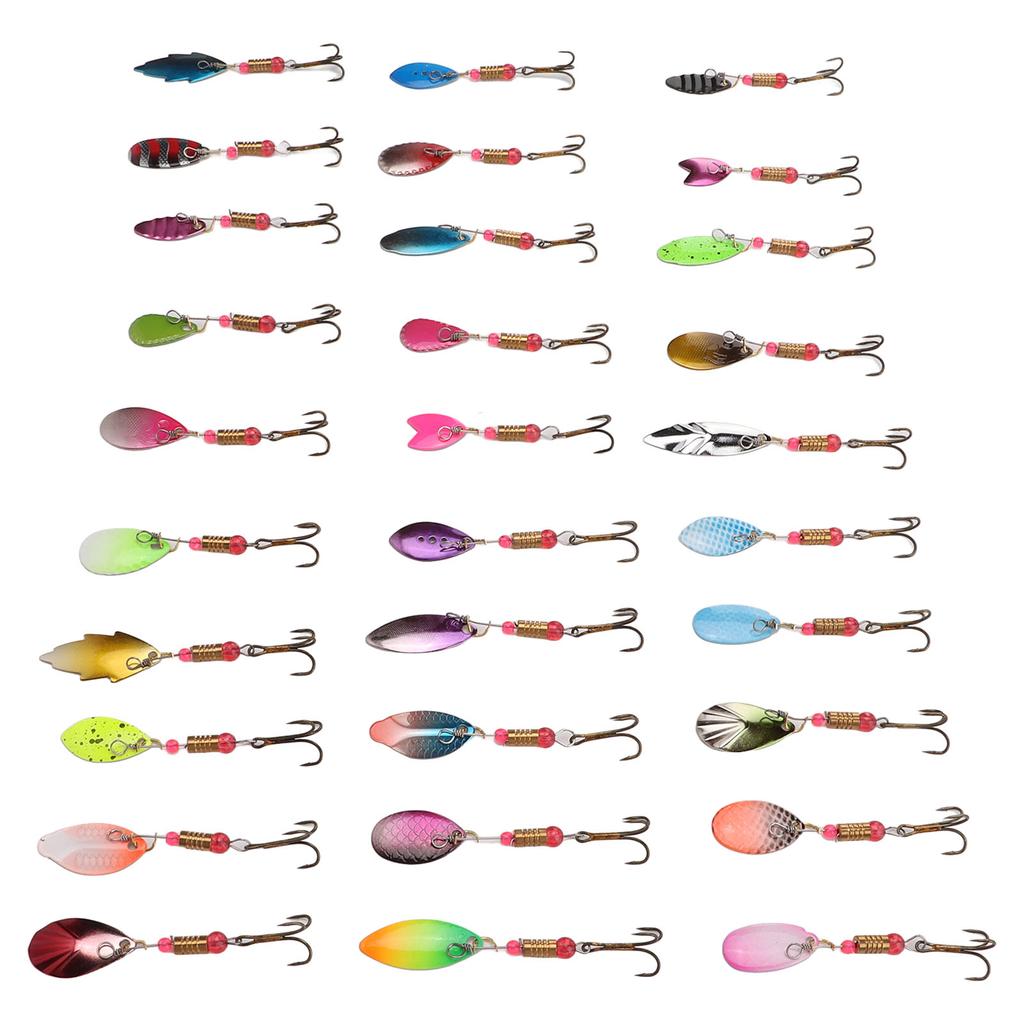 30Pcs Spinning Sequin Bait Metal Spinner Lure Simulation Fake Bait Outdoor Fishing Gear