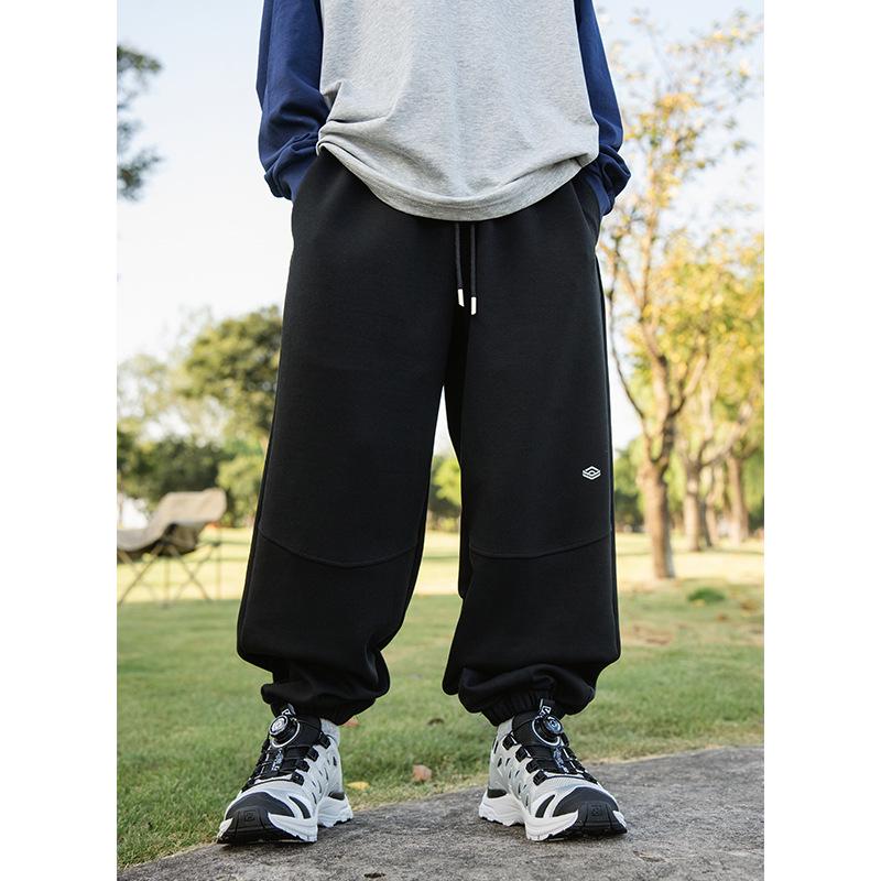 

2025 Autumn/Winter Trendy Boys Loose Fit Drawstring Sweatpants with Ankle Cinch 150 cm чорний