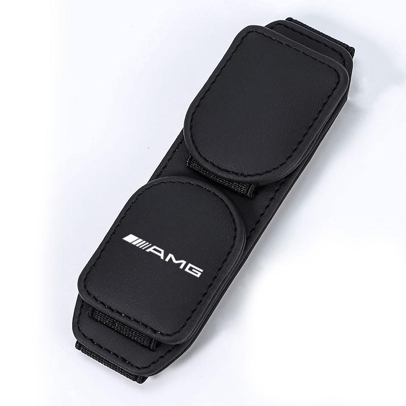 2025 Hot Leather Dual-Clip Glasses Holder Car Magnetic Sunglasses Storage Clip For Mercedes Benz AMG W206 W204 W205 W212 W213 W2