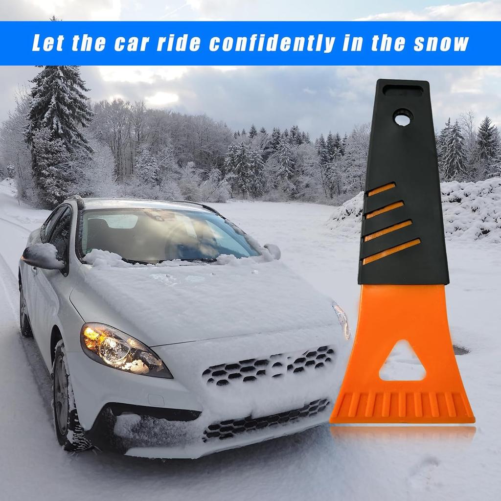 4PCS Ice Scraper for Car Windshield, Scratch Free Plastic Frost Removal Tool with Handle, Color Automotive Window Shovel to Remove Snow, Winter Car