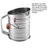 Stainless Steel Flour Sifter Hand Cranked Flour Sieve with Measurement Markings 3-Cup Capacity
