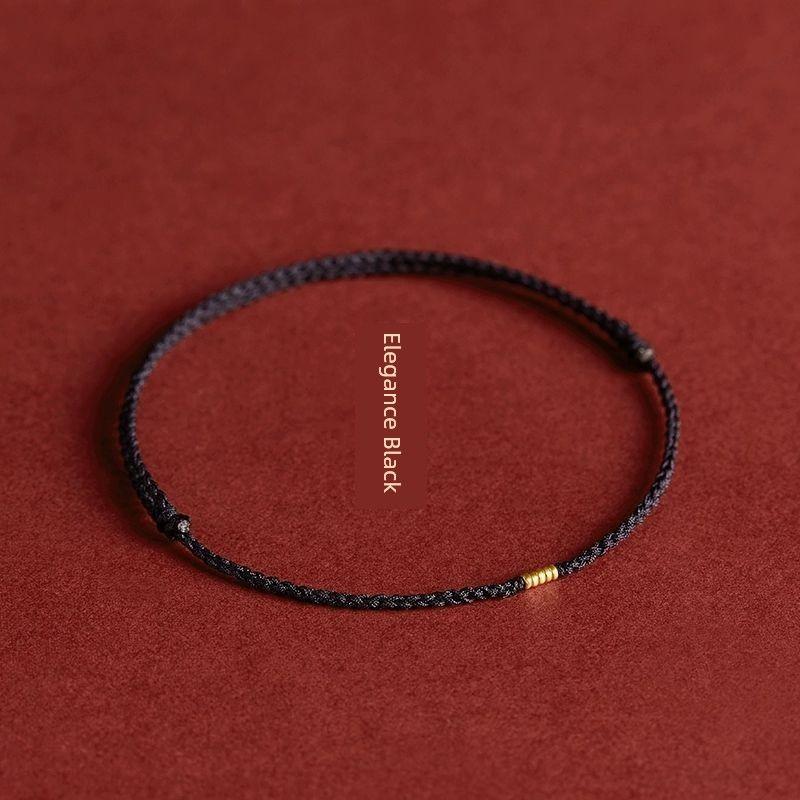 Five Gods of Wealth Little Red Rope Bad Luck Gold-Plated Bracelet Recurrent Fate Year Good Luck Rope Red Rope Fortune Anklet for Women Gift
