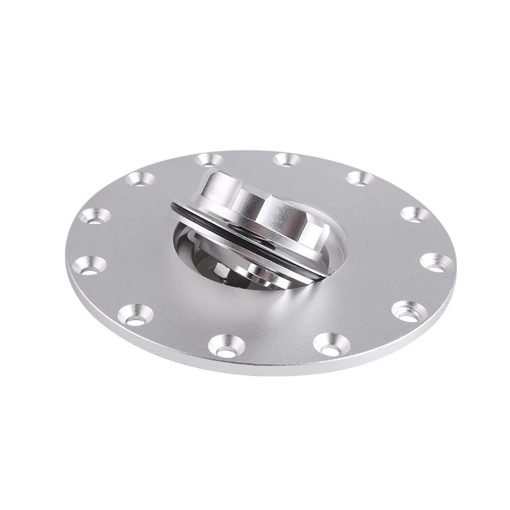 Billet Aluminum Universal Fuel Cell Gas Tank Filler Cap Twist Filler Plate Cover 12Hole Stable