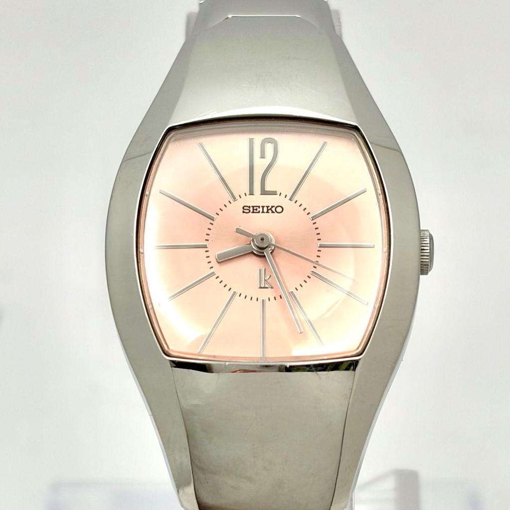 Used [New Battery] SEIKO Lukia Ladies Watch Pink Silver 4N21-5450 8N1796