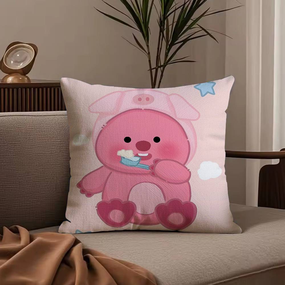 Custom Zanmang L-Loopy Throw Pillow Case Anti-dustmite Pillowcase Invisible Zipper Silky Short Plush Sofa Cushion Cover