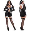 Halloween Nun Costume Women Role Play Party Outfit Sexy Cosplay Uniform Set