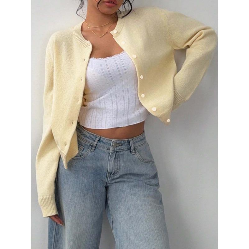 Women S Short Loose Solid Knit Cardigan Casual Sweater Coat