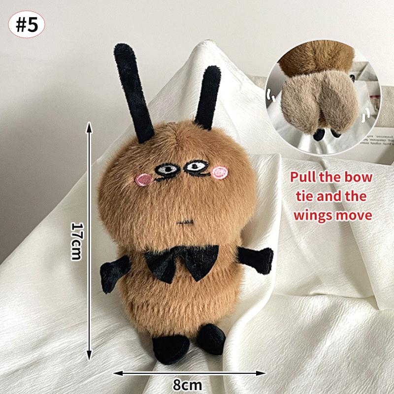 Cockroach Funny Keychain Pendant Cute Soft Stuffed Plush Animal Key Chain Cute Kawaii Backpack Hanging Ornaments Keyrings Gifts