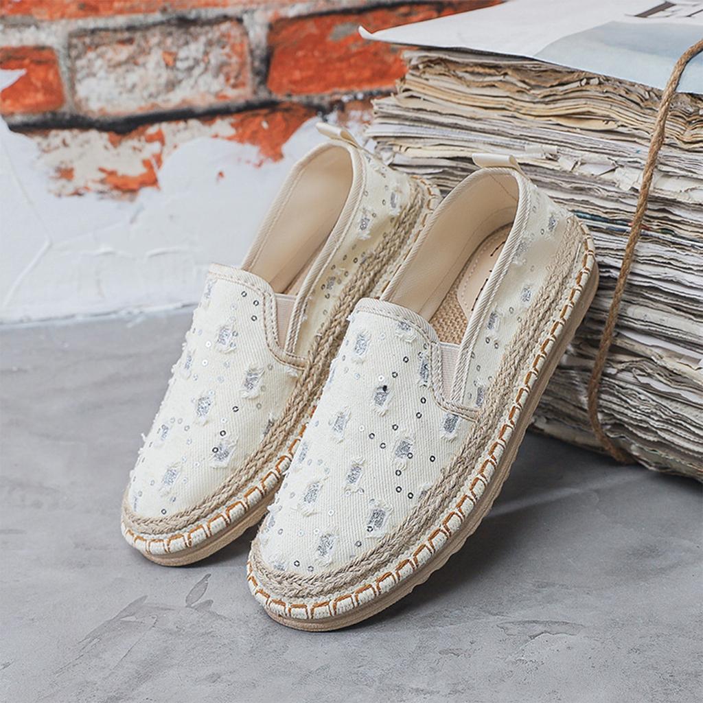 Damen Sommer Netz Dünn Flach Fischer Schuhe Stoffschuhe
