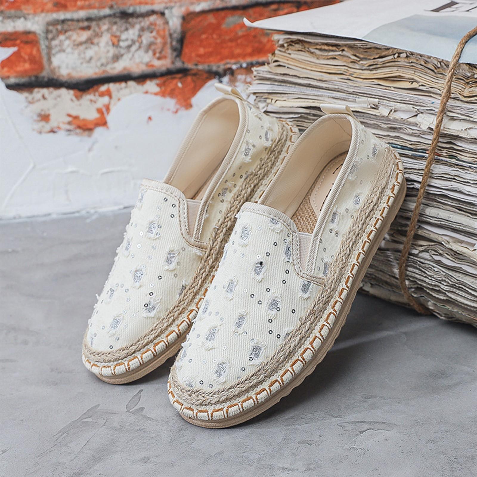 Женские летние сетчатые тонкие плоские рыбацкие туфли тканевые туфли 40 белый