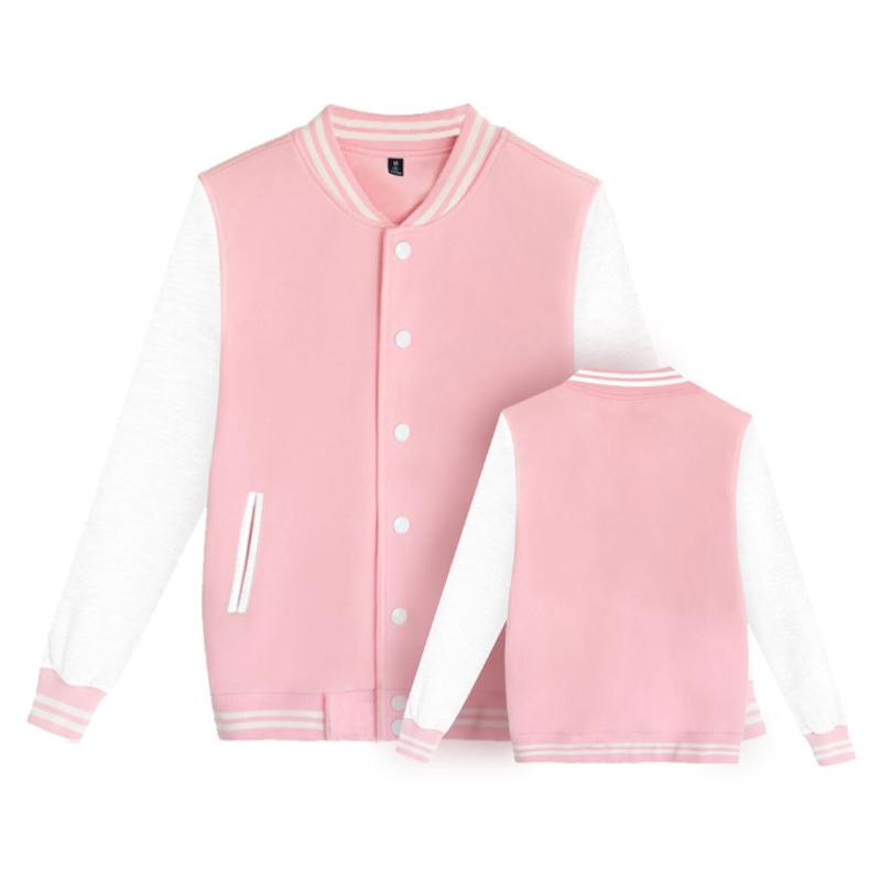 Solid Color Jacket Baseball Clothing Workwear Baseball Shirt Women's Cardigan Coat
