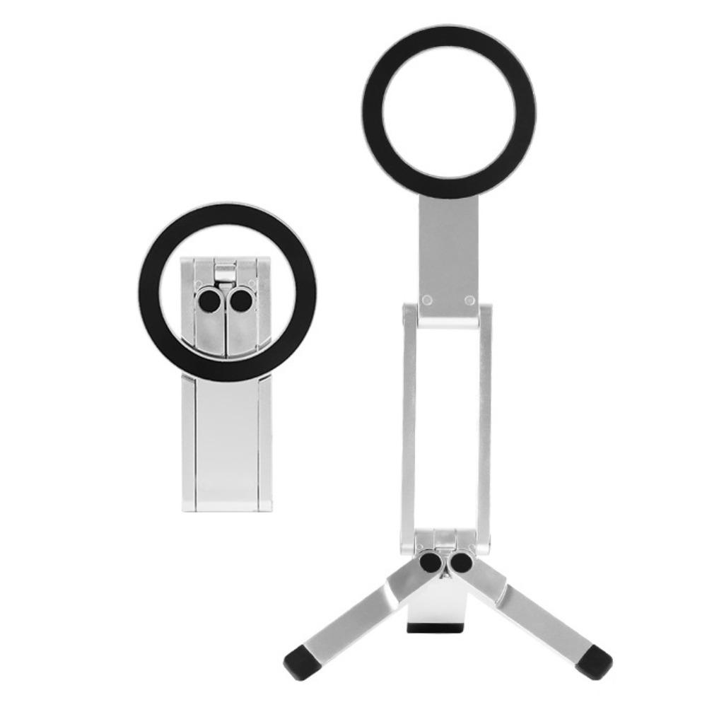 Creative Dual-sided Magnet Tripod Adjustable Desktop Phone Stand Magnetic Phone Tripod  Vlog серебряный