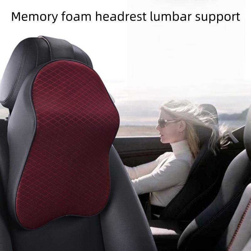 For Automotive Headrest Lumbar Cushion Space Memory Foam Neck Pillow Lumbar Cushion Four Seasons General Purpose