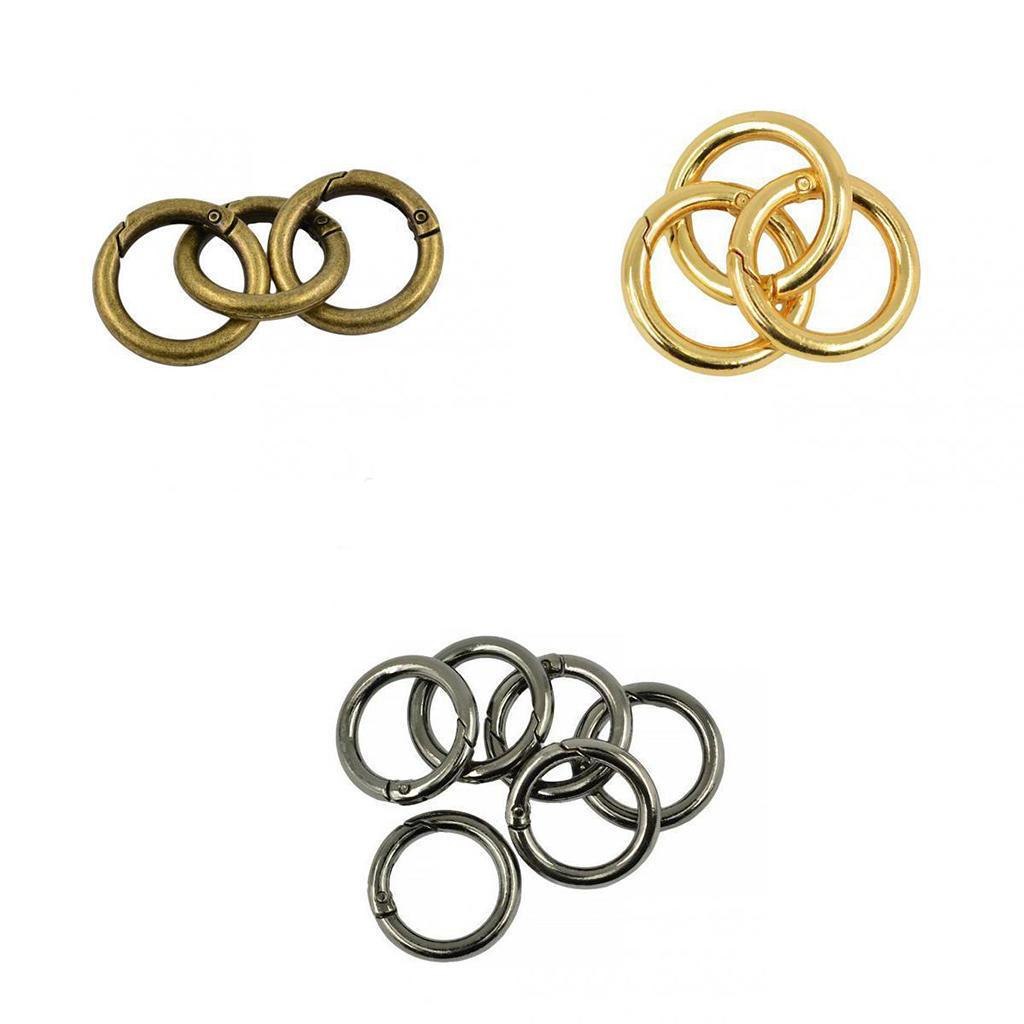 6 delar rund fjäder Snap Hook Clip Key Handväska Handväska Axelrem