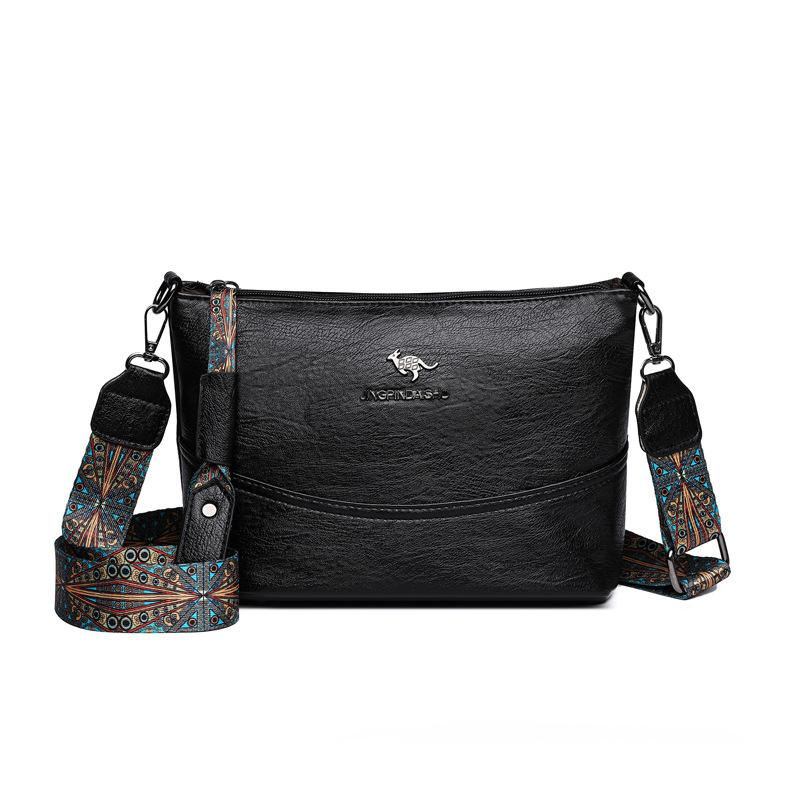 Retro crossbody kabelka z měkké kůže Jednoduchá kabelka typu bucket Velkokapacitní taška přes jedno rameno