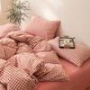 Class A Washed Cotton 4-piece Set King Duvet Cover Queen Size Option Pure Cotton Bed Sheet Pillows Zipper Closure Solid Color EU