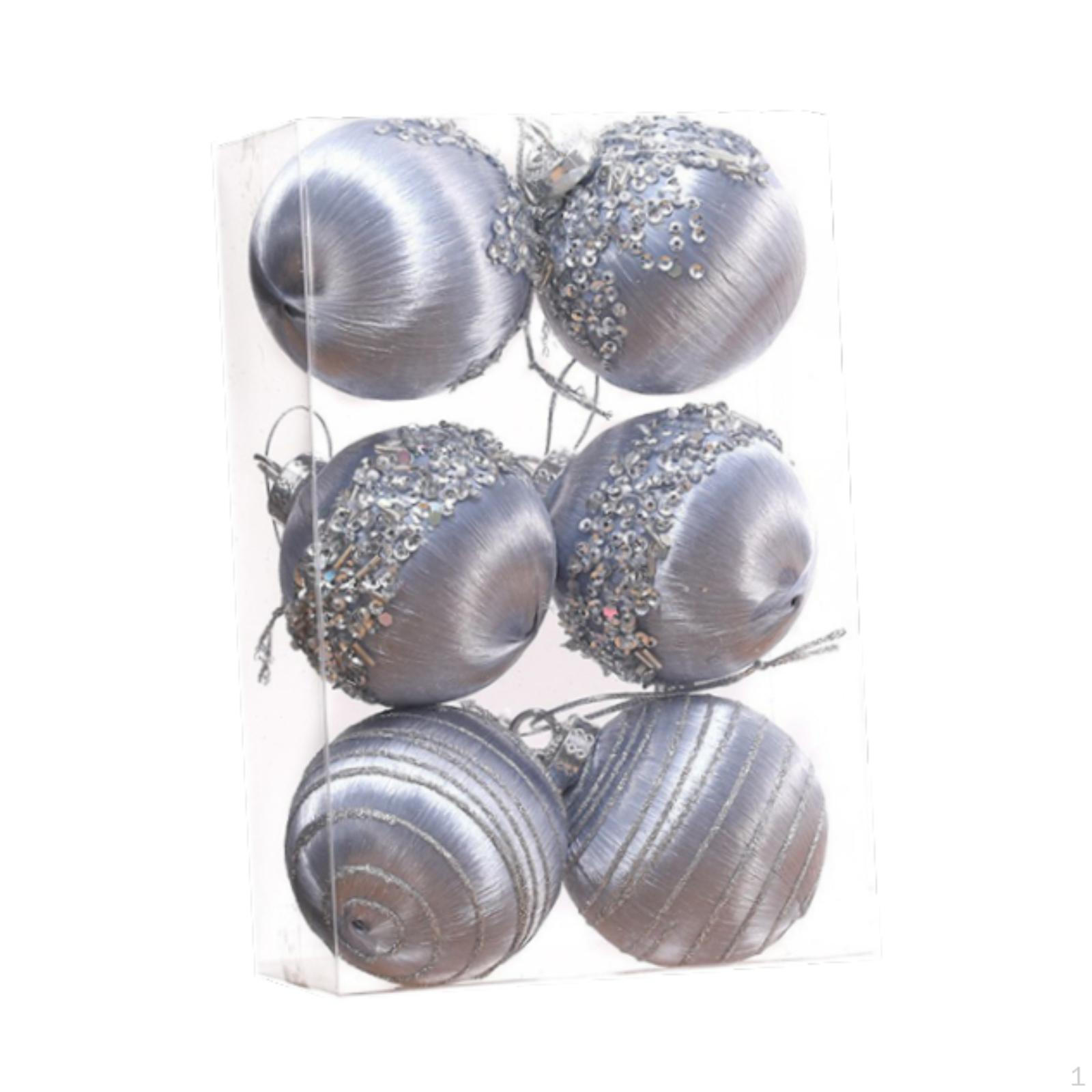 

6 шт. Рождественские шары, подвесные блестящие шары, небьющиеся Argent 6cm