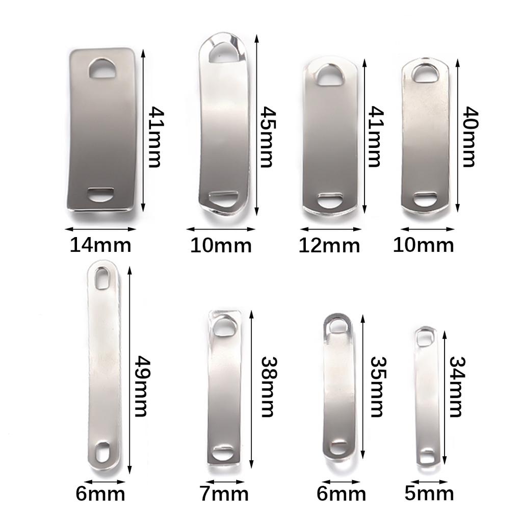 10pcs/lot Stainless Steel Rectangle Charms Connectors For Jewelry Making Blank Bar Stamping Tags Engraved DIY Bracelet Necklace