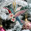 2D Acrylic Hummingbird Ornament Colorful Crystal - Like Bird With Flower For Christmas Tree Hanging Holiday Home Decor  Pendant