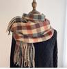 Winter Plaid Scarf for Women Warm Checkered Shawl Soft Imitation Cashmere Neck Warmer Thick Student Wrap Cold Weather