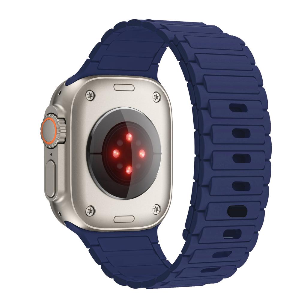 Magnetic Loop For Apple Watch Band 45mm 44mm 40mm 41mm 46mm Silicone Bracelet iWatch Series 10 9 8 7 6 5 se Ultra 2 strap 49mm