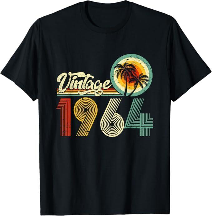 

60 Years Old Gifts Vintage Born In 1964 Retro 60th Birthday T-Shirt 3XL