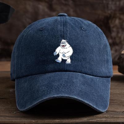 Interesting Snow Monster Printed Baseball Cap, Unisex Outdoor Hat, Fashionable and Versatile Duckbill Cap Trend