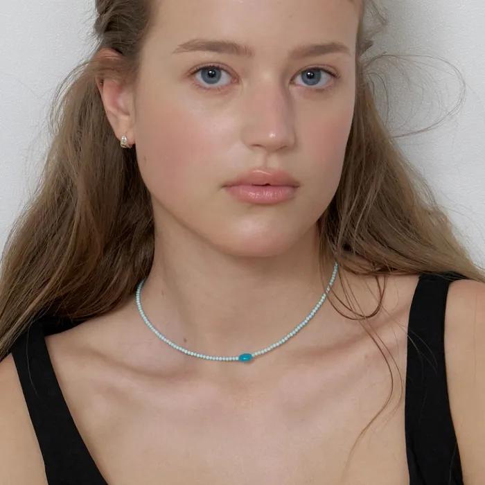Baby Blue Howlite Necklace (L262MNK090)