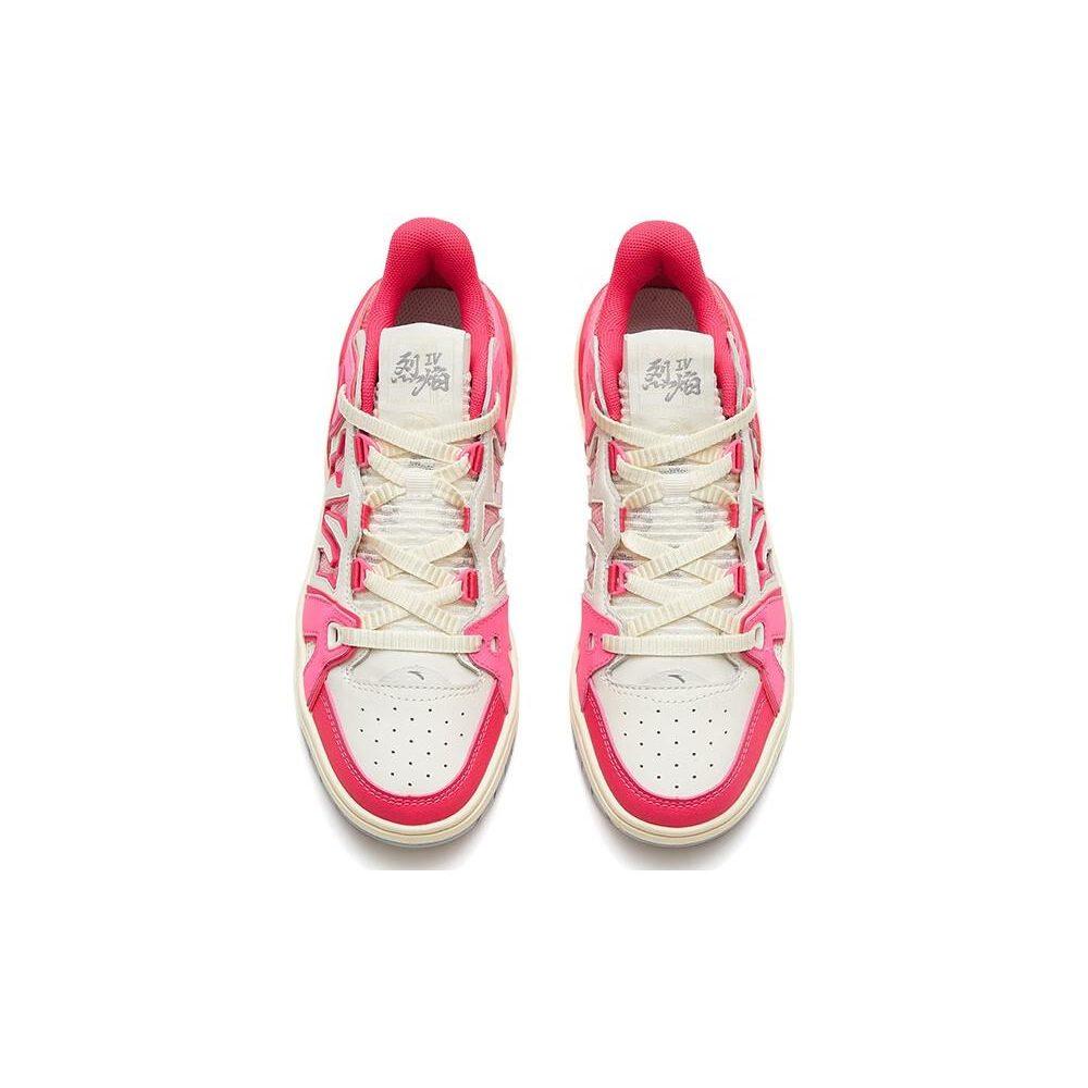Anta Flame 4.0 Slip Resistant Abrasion Resistant Low top Skateboard Shoes Women's White Red 122328090-3