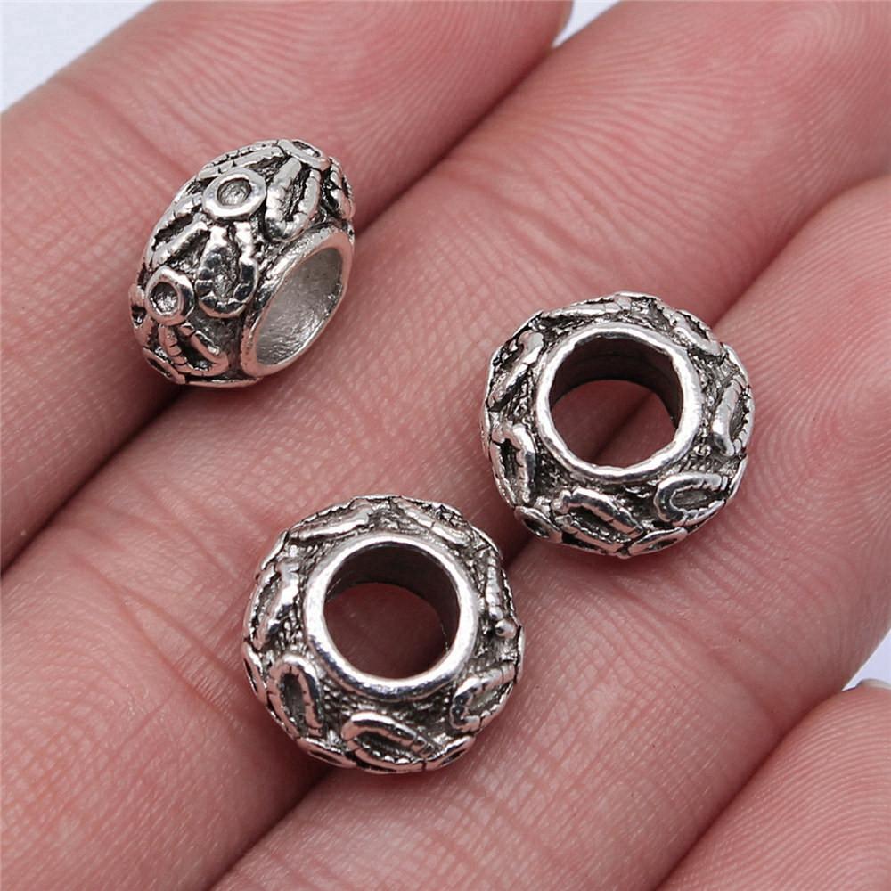 Makroporöse Großlochperlen Lose Spacer Zubehörteile Paar Schmuck Bulk Mode Kunstbedarf